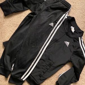 Adidas Black and White tracksuit Size 6 boys